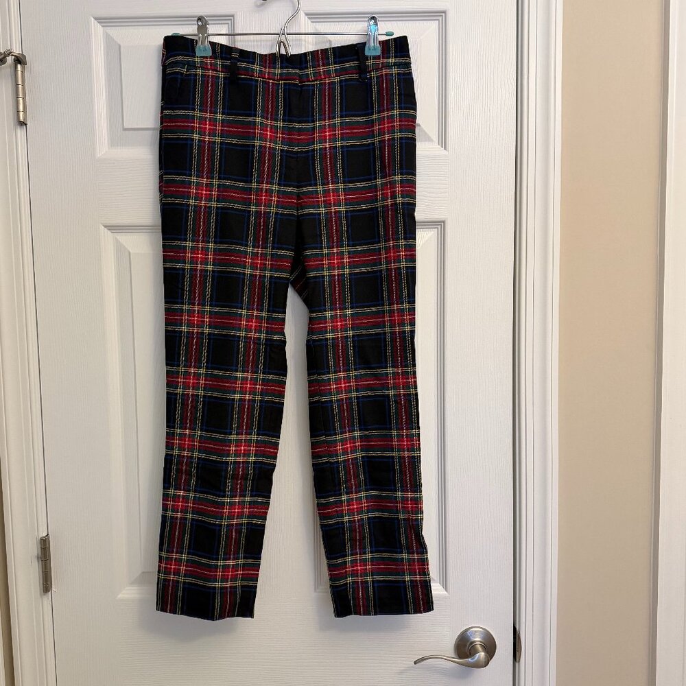 TALBOTS black plaid Hampshire Ankle Pant (4P)